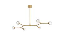 Zayne 6-Light Pendant in Gold and Clear