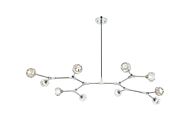Zayne 10-Light Pendant in Chrome and Clear
