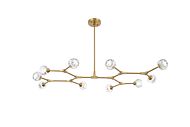 Zayne 10-Light Pendant in Gold and Clear