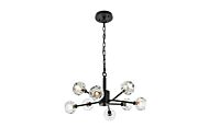 Graham 8-Light Pendant in Black and Clear