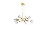 Graham 10-Light Pendant in Gold and Clear