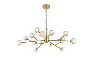 Graham 15-Light Pendant in Gold and Clear