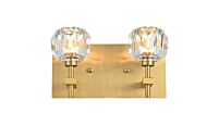 Graham 2-Light Wall Sconce in Gold and Clear
