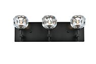 Graham 3-Light Wall Sconce in Black and Clear