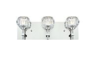 Graham 3-Light Wall Sconce in Chrome and Clear