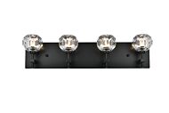 Graham 4-Light Wall Sconce in Black and Clear