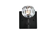 Graham 1-Light Wall Sconce in Black and Clear