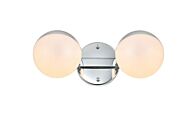 Majesty 2-Light Bathroom Vanity Light Sconce in Chrome and frosted white