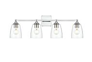 Gianni 4-Light Bathroom Vanity Light Sconce in Chrome and Clear