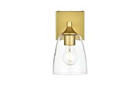 Gianni 1-Light Bathroom Vanity Light Sconce in Brass and Clear