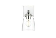 Gianni 1-Light Bathroom Vanity Light Sconce in Chrome and Clear