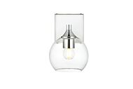 Foster 1-Light Bathroom Vanity Light Sconce in Chrome and Clear