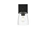 Harris 1-Light Bathroom Vanity Light Sconce in Black and Clear