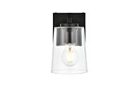Kacey 1-Light Bathroom Vanity Light Sconce in Black and Clear