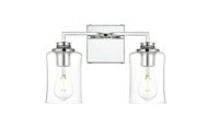 Ronnie 2-Light Bathroom Vanity Light Sconce in Chrome and Clear