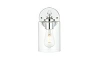 Mayson 1-Light Bathroom Vanity Light Sconce in Chrome and Clear