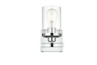 Saanvi 1-Light Bathroom Vanity Light Sconce in Chrome and Clear