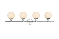 Cordelia 4-Light Bathroom Vanity Light Sconce in Chrome and frosted white