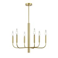 DVI Olivia 6-Light Chandelier in Multiple Finishes and Painted Satin Brass