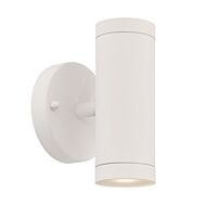 Integrated LED 2-Light Textured White Wall Light