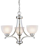 Minka Lavery Paradox 3 Light 23 Inch Transitional Chandelier in Brushed Nickel