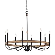 Franklin 8-Light Chandelier in Driftwood with Black