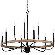Franklin 9-Light Chandelier in Driftwood with Black
