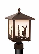 Bryce 1-Light Outdoor Post Mount in Burnished Bronze