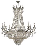 Crystorama Majestic 20 Light 52 Inch Traditional Chandelier in Historic Brass with Clear Hand Cut Crystals