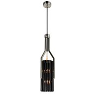 Fermont 6-Light LED Mini Pendant in Satin Nickel with Pearl Black