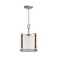 Sausalito 1-Light Pendant in Weathered Zinc with Brown Suede