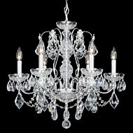 Schonbek Century 6 Light Chandelier in Silver with Clear Heritage Crystals