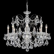 Schonbek Century 8 Light Chandelier in Silver with Clear Heritage Crystals