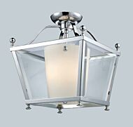 Z-Lite Ashbury 3-Light Semi Flush Mount Ceiling Light In Chrome