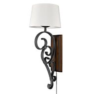Madera 1-Light Wall Sconce in Black Iron