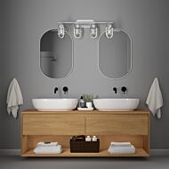 Hunter Starklake 4-Light Bathroom Vanity Light in Chrome