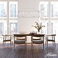 Hunter Highland Hill 8-Light Linear Chandelier in Distressed White