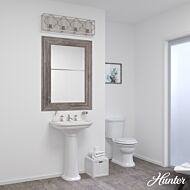 Hunter Gablecrest 4-Light Bathroom Vanity Light in Distressed White