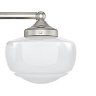 Hunter Saddle Creek Shiny Cased White Glass 3-Light Bathroom Vanity Light in Brushed Nickel