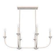 Southcrest 6-Light Linear Chandelier in Distressed White