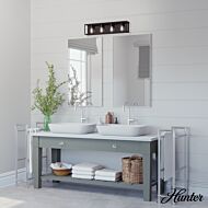 Hunter Squire Manor 4-Light Bathroom Vanity Light in Matte Black