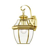 Monterey 1-Light Outdoor Wall Lantern in Polished Brass