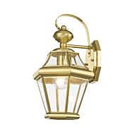 Georgetown 1-Light Outdoor Wall Lantern in Polished Brass