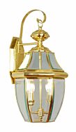 Monterey 2-Light Outdoor Wall Lantern in Polished Brass
