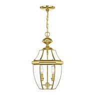 Monterey 2-Light Outdoor Pendant in Polished Brass