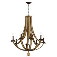 Basque 8-Light Chandelier in Driftwood with Anthracite
