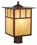 Mission 1-Light Outdoor Post Mount in Burnished Bronze