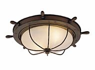 Orleans 2-Light Outdoor Flush Mount in Antique Red Copper
