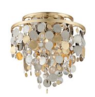 Corbett Ambrosia 3 Light Ceiling Light in Gold Silver Leaf And Stainless
