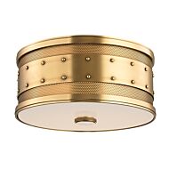 Hudson Valley Gaines 2 Light Ceiling Light in Aged Brass